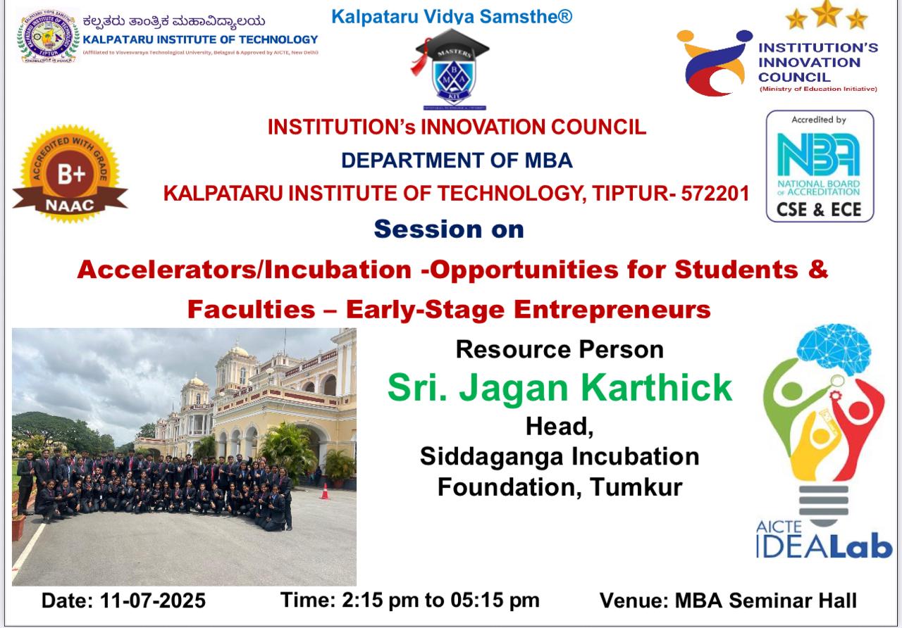 Department of MBA in association with IIC organised a session on…